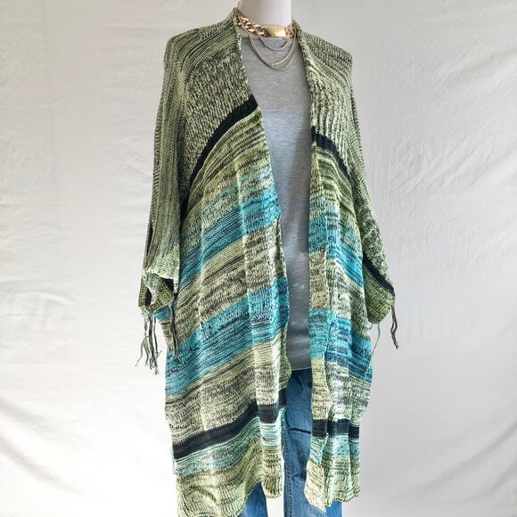 Goddis "Bullito Poolside" Fringe Sweater Knit Cover Up Speckled Knit Size S/M - Picture 1 of 13